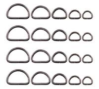 Swpeet - Anillo en D semicircular de 120 piezas de metal multiusos para bolsas de herramientas, anillo, manualidades, accesorios de bricolaje - 1/2", 5/8 pulgadas, 1 pulgada, 5/4 pulgadas