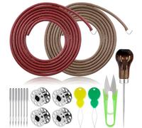 Swpeet Cinturón de piel de vaca con gancho, multifunción, para máquina de coser, compatible con máquinas de coser de pedales universales, 20 unidades