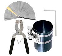 Swpeet Compresor de anillo de pistón de 4 pulgadas y herramienta de instalación de pistón ajustable, alicates de extracción con llave inglesa y calibradores de acero inoxidable, kit de surtido para