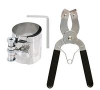 Swpeet Compresor de anillo de pistón de acero inoxidable de 3 pulgadas y herramienta de instalación de pistón ajustable, alicates de extracción con kit surtido de llaves, perfecto para motor de coche