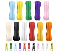 Swpeet - Cremalleras a juego, 11 unidades, 11 colores, 11 colores, 3, de nailon, cierre de cremallera a juego, ligero y ajustable, con 110 cabezales deslizantes