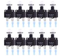 Swpeet Disyuntor térmico con terminales de conexión rápida y tapas de botón impermeables, interruptor de botón impermeable de 32 V CC 125/250 VCA 50/60 Hz para funcionamiento del interruptor (5