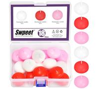 Swpeet Juego de 18 velas flotantes sin perfume de 1.5 pulgadas, velas flotantes blancas, velas sin goteo, cera de parafina enrolladas a mano, mechas de algodón para centros de mesa, bodas, fiestas y