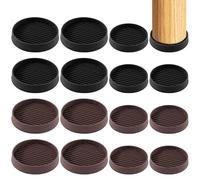 Swpeet Juego de 4 almohadillas redondas de goma marrón de 7,6 x 7,6 cm, antideslizantes, para muebles y suelos, almohadillas protectoras para cama, sofá, mesa o silla