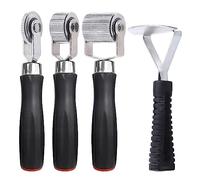 Swpeet Juego de 4 piezas con 3 tamaños de rodillos para amortiguación de sonido de coche, 6mm 20mm 40mm, rodillos metálicos para reducción de ruido de coche, herramienta de instalación con raspador