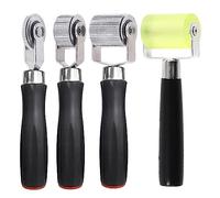 Swpeet Juego de 4 rodillos insonorizantes de 3 tamaños para coche, 6mm 20mm 40mm herramienta de instalación de rodillos de ruido de metal para auto con cinta de papel de aluminio de 66 pies, cinta de