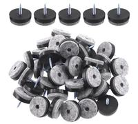 Swpeet Juego de 40 almohadillas de fieltro negras de 28 mm para muebles, almohadillas antideslizantes para muebles con almohadilla de fieltro atornillada, protector de suelo para patas de madera,