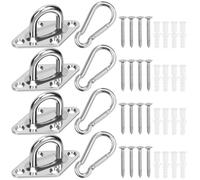 Swpeet Juego de 40 ganchos de rosca M5 de acero inoxidable de con gancho para ojos de almohadilla, ganchos a presión, tornillos con tubo de expansión de plástico, ganchos de techo para