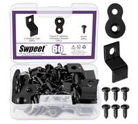 Swpeet Juego de 40 pares de conectores de mesa resistentes, 8 conectores de mesa y soportes de esquina ajustables en Z con tornillos a juego, juego surtido de tablas de utilidad, figura 8, soportes en