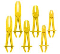 Swpeet Juego de 6 abrazaderas de línea amarilla, juego de alicates flexibles de manguera para mangueras de freno, mangueras de combustible, mangueras de refrigerante, abrazaderas de manguera más