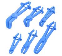 Swpeet Juego de 6 pinzas de manguera flexibles rectas azules y 90 en ángulo, juego de alicates para frenos, combustible, mangueras de refrigerante, más flexibles de 5.9 pulgadas, 7.3 pulgadas, 10