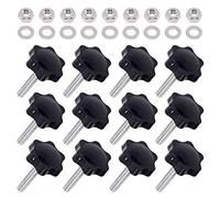 Swpeet Juego de 60 pomos de metal con forma hexagonal M8 x 40 con tuercas hexagonales de acero inoxidable 304 y arandela plana, tornillos de sujeción (M840)