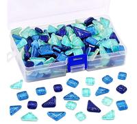 Swpeet - Juego de azulejos de mosaico de colores mezclados, 1 libra, azulejos de mosaico auténticos, cuadrados y triangulares, mosaico de cristal con purpurina, manualidades, suministro