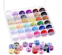 Swpeet Juego de costura de bobinas preenrolladas de poliéster de 36 colores con caja de bobinas, bobinas de hilo de coser, bobinas pre-enrolladas compatibles con Brother/Babylock/Janome/Elna/Singer