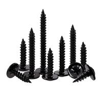 Swpeet Juego de tornillos de madera con cabeza modificada Phillips #8 x 1-1/4 pulgadas, fosfato negro, acero al carbono chapado en zinc, tornillos de chapa autoperforantes para plástico