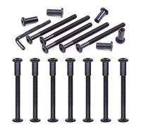 Swpeet Juego surtido de 25 tuercas hexagonales de acero al carbono M6 x 75 mm con 1 llave Allen, poste de tornillo para muebles, hebilla de cinturón de cuero