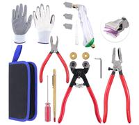 Swpeet Kit de 10 herramientas de corte de vidrio, pinzas de azulejos de vidrio con ruedas de mosaico, alicates para correr de vidrio, alicates rompedores, punta de carburo de tungsteno, cortador de