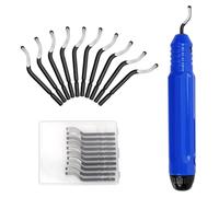 Swpeet Kit de 12 herramientas de desbarbado, 1 mango antideslizante NB1100 con 11 cuchillas giratorias de acero BS1010 de alta velocidad, herramienta de escariador de eliminación de rebabas