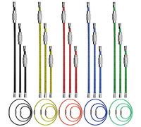 Swpeet Kit de 45 llaveros de alambre de metal, 5 colores y 3 tamaños, llaveros de cable de 2 mm, con conector de acero inoxidable para etiquetas de identificación de equipaje de senderismo, 4