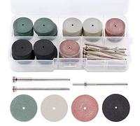 Swpeet - Kit de 52 ruedas de pulido, 40 piezas de 4 colores mezclados de goma de silicona + 12 vástagos de mandril, perfecto para piezas de mano giratorias