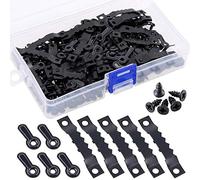 Swpeet Kit de colgadores de 160 piezas, incluye 80 perchas para colgar marcos de fotos de sierra con doble agujero y 80 piezas de botón giratorio para marco de fotos con tornillos, perfecto para