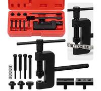 Swpeet Kit Surtido de 13 Piezas Cortacadenas para Motocicleta con Estuche de Transporte, Cortador de Cadena y Remachadora Herramienta de Extracción de Cadena para Motocicleta, Bicicleta, ATV