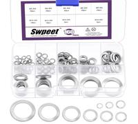 Swpeet Kit surtido de arandelas de bloqueo de dientes de doble cara de acero inoxidable M3 M4 M5 M6 M8 M10 M12 M14 M16 304 de acero inoxidable de doble cara con bloqueo de dientes, arandela de bloqueo