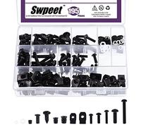 Swpeet Kit surtido de pernos universales de carenado de acero al carbono M5 M6 de 2 tamaños para motocicleta, tornillos para parabrisas de motocicleta, tornillos de fijación, pernos de carenado para