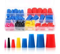 Swpeet Kit Surtido de Tapones cónicos Protectores de Goma de Silicona de Alta Temperatura, Kit de Sistema de enmascaramiento Recubrimiento en Polvo, Pintura, anodizado, Chapado y