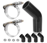 Swpeet Manguera de silicona reforzada de 4 capas con codo de 45 grados, abrazadera de manguera de perno en T de 57-65 mm y kit de tuerca hexagonal de 6 mm, manguera de silicona pura automotriz para