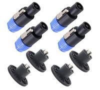 Swpeet Paquete de 8 conectores de altavoz de audio, 4 polos, enchufe de altavoz de bloqueo giratorio compatible con Jack Twist Lock de 4 polos, redondo, perfecto para Neutrik Speakon NL4FC, NL4FX,