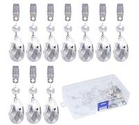 Swpeet Pesas de cristal para mantel (10 piezas) con kit de clips de metal, vidrio cuadrado, resistente al viento, para picnic al aire libre, pesos pesados para mantel, para todas las estaciones,