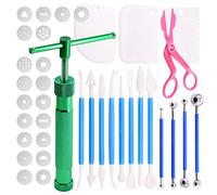 Swpeet Pistola extrusora de arcilla, para fondant, pasta de azúcar, extrusora de arcilla, pistola de escultura de tortas, suministros para decoración de tartas, herramienta de modelado