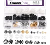 Swpeet Plastic Clothes Hidden Button Clear Press Studs Snap Fasteners for Clothing Fabric 130 Sets 7 mm-20 mm Plástico y Metal Coser Botones de presión Surtido Kit, Botones de presión invisibles