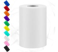 Swpeet Rollo de tela de tul blanco de 6 pulgadas por 100 yardas, carrete de tela de tul, carrete de red de poliéster, ideal para manualidades, fiestas de cumpleaños, bodas, decoraciones de Navidad