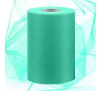 Swpeet Rollo de tul verde menta de 15,2 cm x 91,4 m - Bobina de tul transparente de poliéster para bricolaje, fiesta de cumpleaños, decoración de boda, Navidad