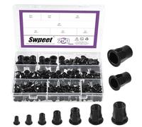 Swpeet Tuercas de remache hexagonales de acero al carbono cincado M3 M4 M5 M6 M8 M10 M12 Rosca métrica semi-hexagonal Acero al carbono galvanizado Juego de tuercas de remache de cabeza plana Inserto