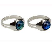 swqfzki Anillos de estado de ánimo, 2 unidades en forma de corazón y tortuga, dinosaurio, unicornio, caballo, anillo que cambia de color, ojos, sentimiento de emoción, anillo de mariposa, luna y
