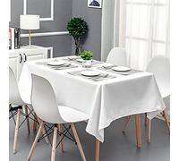 SWR GREATOYAR Mantel Antimanchas Rectangular, Mantel Impermeable, Hule Mesa, Resistente, Lavable, Impermeable, Ideal para Interiores y Exteriores, para Decoración de Mesa, Blanco, Medida 180x240cm