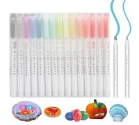 SWRCEYJH 15 Rotuladores Pastel Fluorescentes, Rotuladores Pastel con Doble Punta - Fluorescente Rotulador para Tomar Apuntes, Diario Biblia Planificador Notas Escuela Suministros