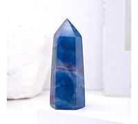 SWRVVMJDTN 1PC Crystal Blue Fluorite Point Wand Gemstone Fluorite Crystal Column Quartz Tower Home Decoration Ornaments (Size : 50-70g)