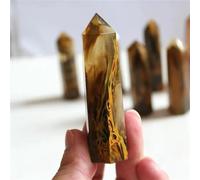 SWRVVMJDTN Beautiful Molten Stone Crystal Column Yellow Rough Polished Single Point Hexagonal Prism Ornament (Size : 7-9cm)