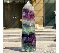 SWRVVMJDTN Decorative Ornaments Fluorite Crystal Column Magic Wand Obelisk Point (Size : 200-250g)