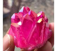 SWRVVMJDTN Red Titanium Rainbow Halo Quartz Cluster Crystal Point Ornaments (Size : 2pcs)