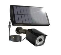 Swsdee Fake Cámara Simulada Impermeable,Focos LED Exterior Solares con Sensor de Movimiento,IP65 Impermeable,Lluminación Sustentable,Foco Solar Superficial,para Externo Patio Balcón