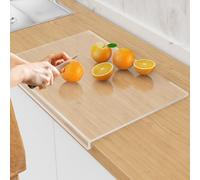 SWSKR Tabla de cortar acrílica con borde de mostrador, tabla de cortar transparente de 17.5 x 13.5 pulgadas para encimera de cocina, antideslizante, 60% más gruesa, perfecta para pan, carne, verduras