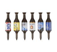 Swtgaah Botella de cerveza de golf, 6 piezas de té de golf, decoración y accesorios de juego, 9 x 2 cm, té de plástico, marrón claro, marrón oscuro, ideal para golfistas (1)