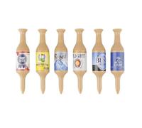 Swtgaah Juego de 6 botellas de cerveza para té de golf, decoración y juego, 9 x 2 cm, té de plástico, color marrón claro, marrón oscuro, ideal para golfistas (2)
