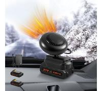 SWTHM Calentador de coche, descongelador portátil de ventana de 2 niveles, desempañador de parabrisas con batería de 1500 mAh, compatible con batería DEWALT de 18 V/21 V para vehículos pequeños y