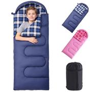 SWTMERRY Saco de dormir de franela para niños, 3 estaciones, ligero, impermeable, forro de franela, para camping, senderismo, mochileros, al aire libre, 170 x 70 cm, 1,6 kg (azul, 170 x 70 cm)